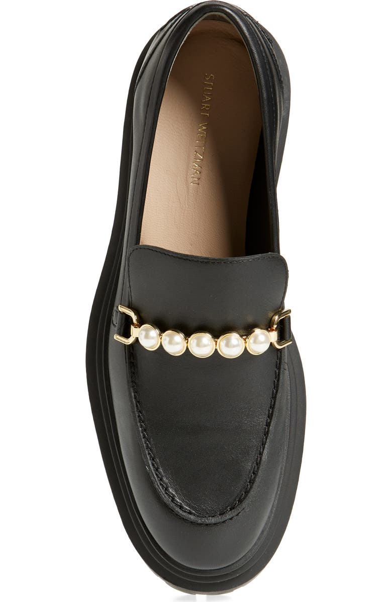 Stuart Weitzman Perla Imitation Pearl Lug Sole Loafer, Alternate, color,