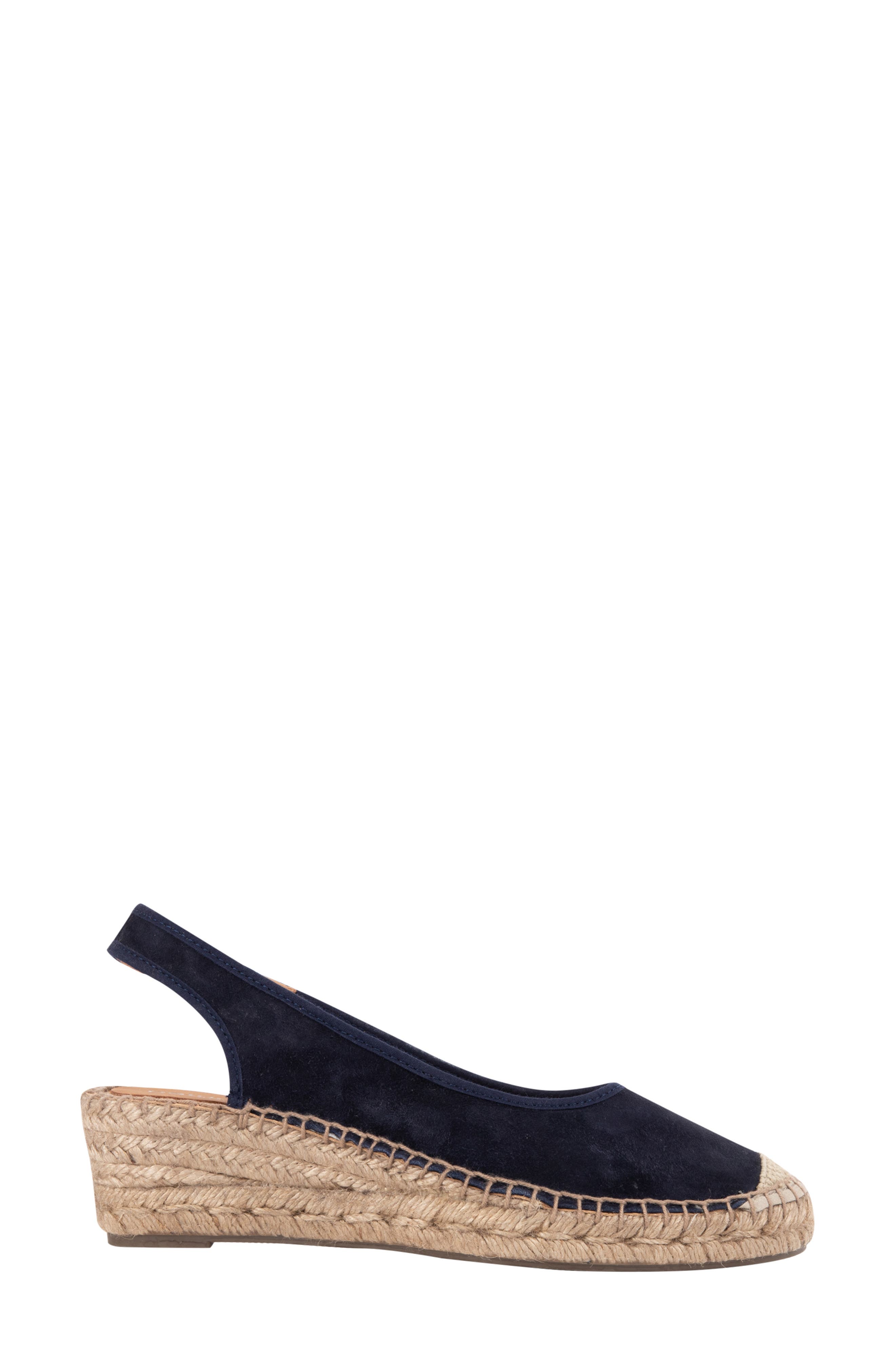 Valencia Slingback Wedge Espadrille, Alternate, color, NAVY