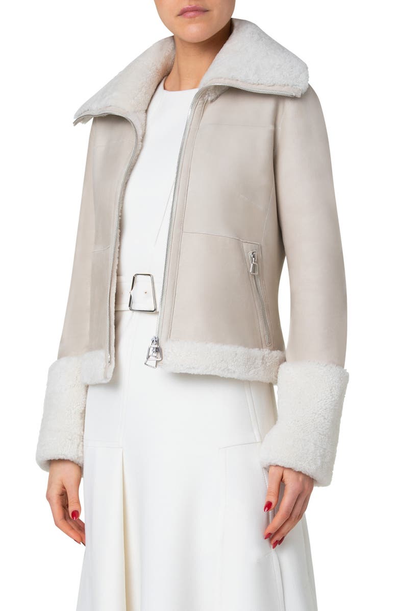 Akris Yasha Genuine Shearling Jacket, Alternate, color, 