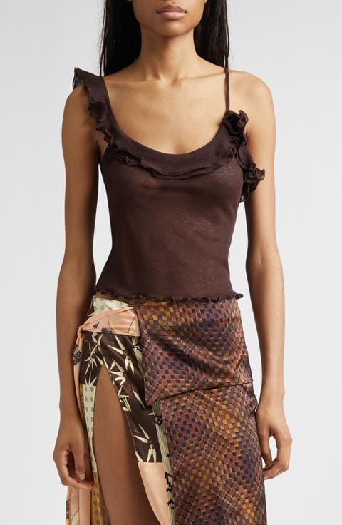 Arla Ruffle Mesh Top