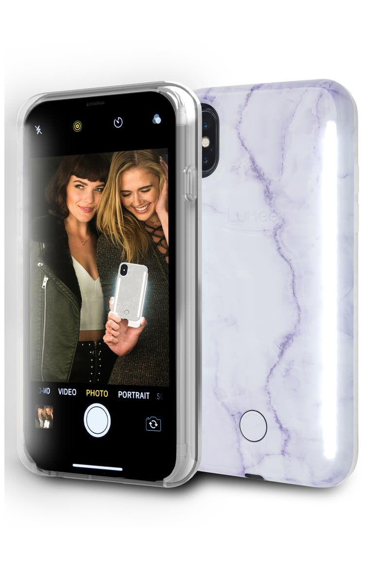 Duo LED Lighted iPhone X/Xs, XR & X Max Case, Alternate, color, LAVENDER MARBLE