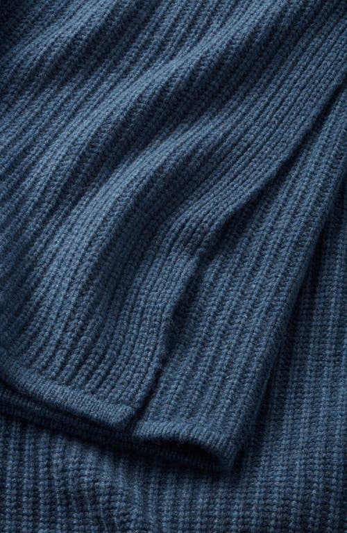 Nordstrom Rib Wool & Cashmere Throw Blanket In Blue