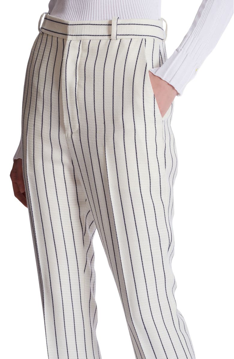 Balmain Straight-leg pinstripe trousers, Alternate, color, White
