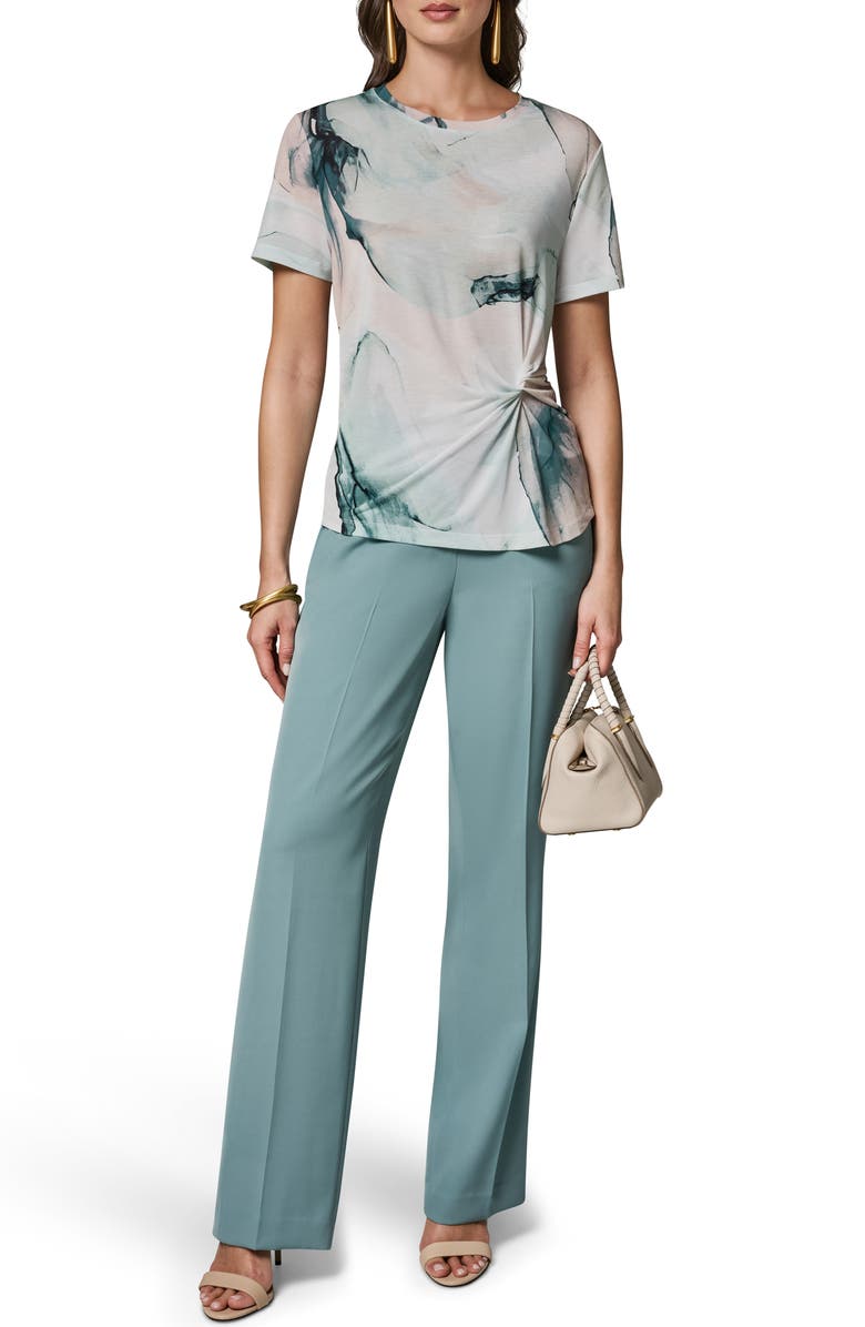 Donna Karan New York Abstract Print Side Twist Knit Top, Alternate, color,