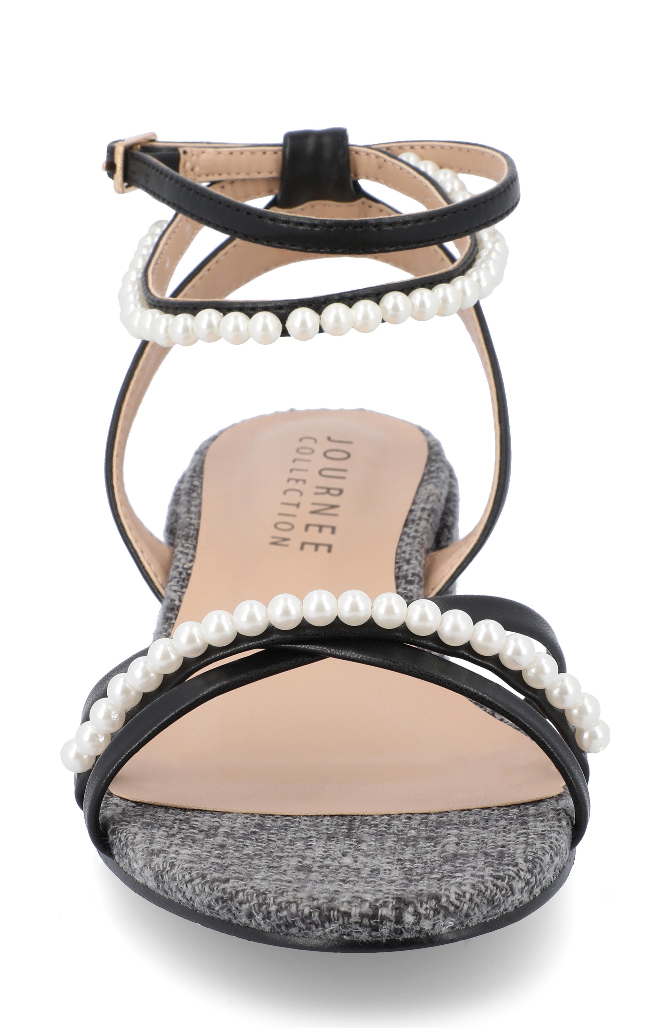 Journee Collection Tulsi Pearly Beaded Sandal, Alternate, color, 