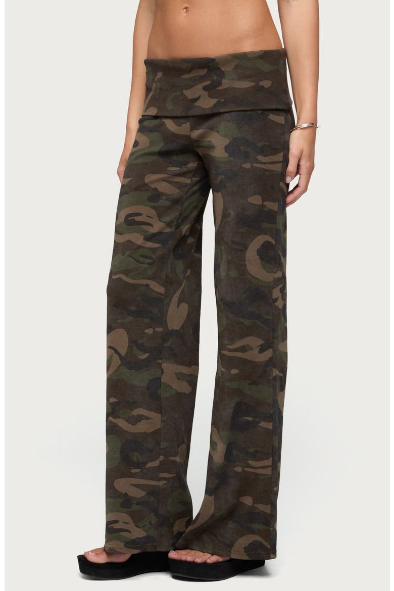 Lumielle Wide Leg Foldover Pants, Alternate, color, OLIVE