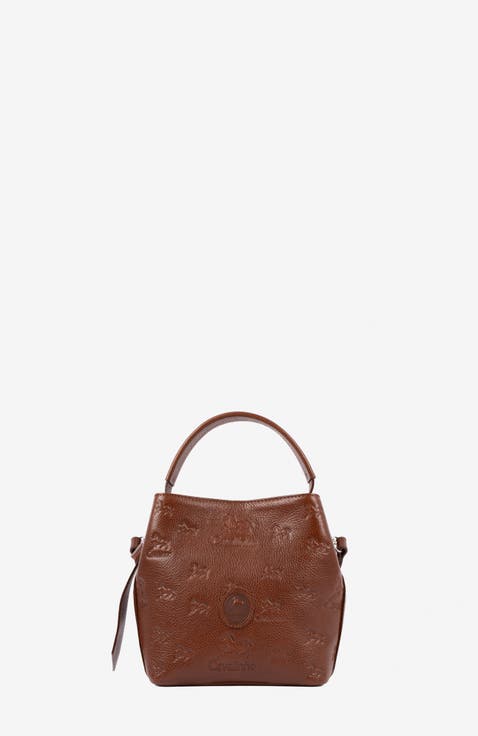 Cavalo Lusitano Embossed Leather Bucket Bag 591