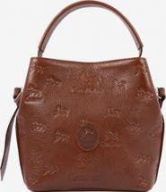 Cavalinho Cavalo Lusitano 591 Embossed Leather Bucket Bag