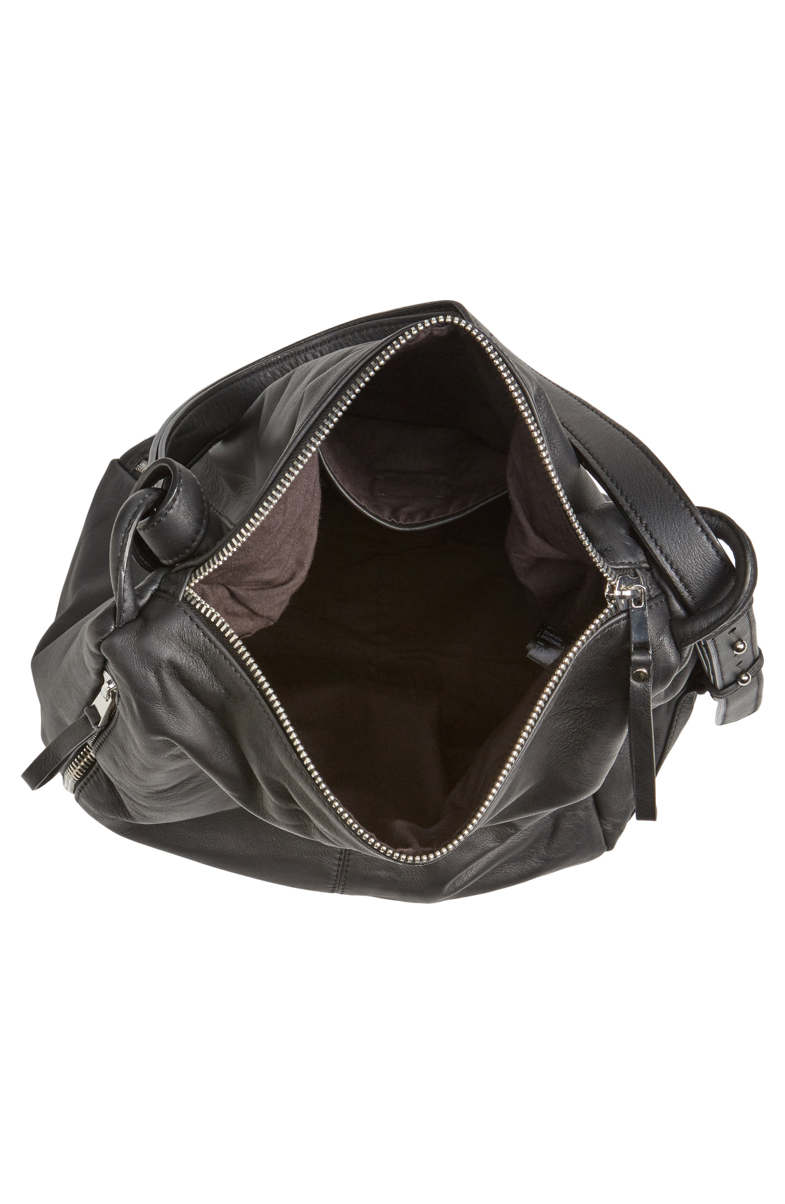 Topshop Premium Leather Sling Shoulder Bag, Alternate, color, 