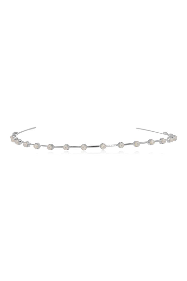 Jayla Imitation Pearl Headband, Main, color, SILVER