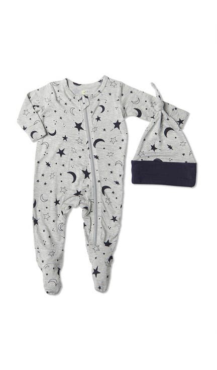 Jersey Long Sleeve Footie & Hat Set