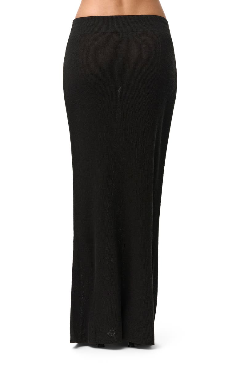 Naked Wardrobe Knit Maxi Skirt, Alternate, color, Black