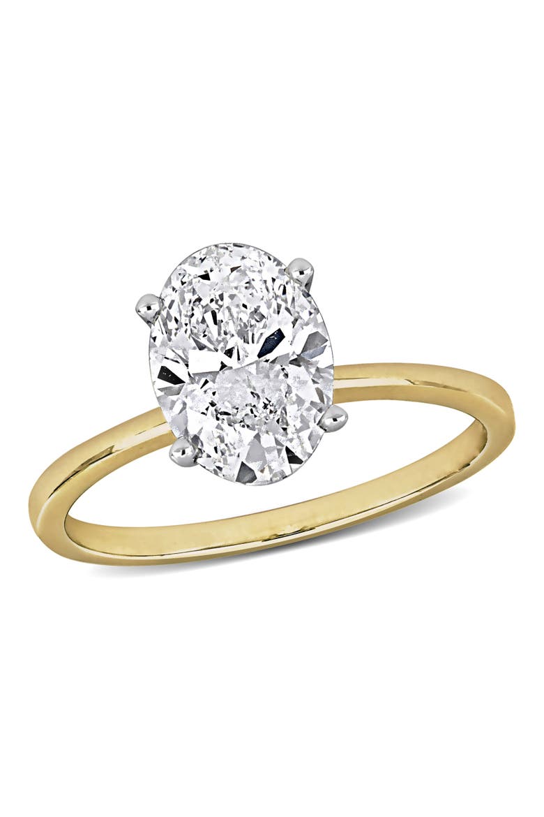 Oval Lab Grown Diamond Solitaire Ring 14k, Main, color, Yellow Gold