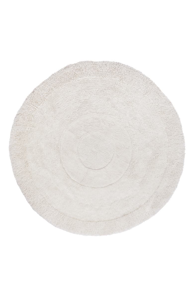 Lorena Canals Woolable Arctic Circle Round Washable Wool Rug, Main, color, Sheep White