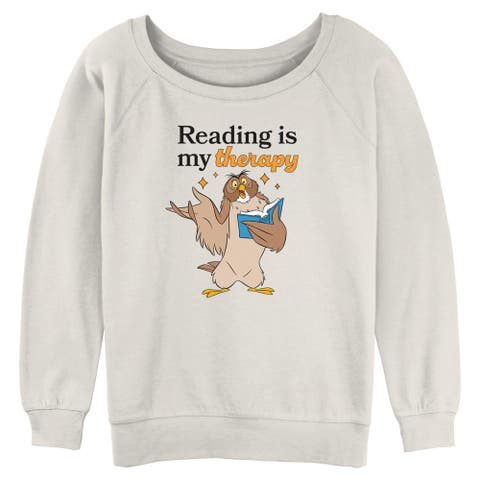 Junior's Owl Reading Is My Therapy Sweatshirt