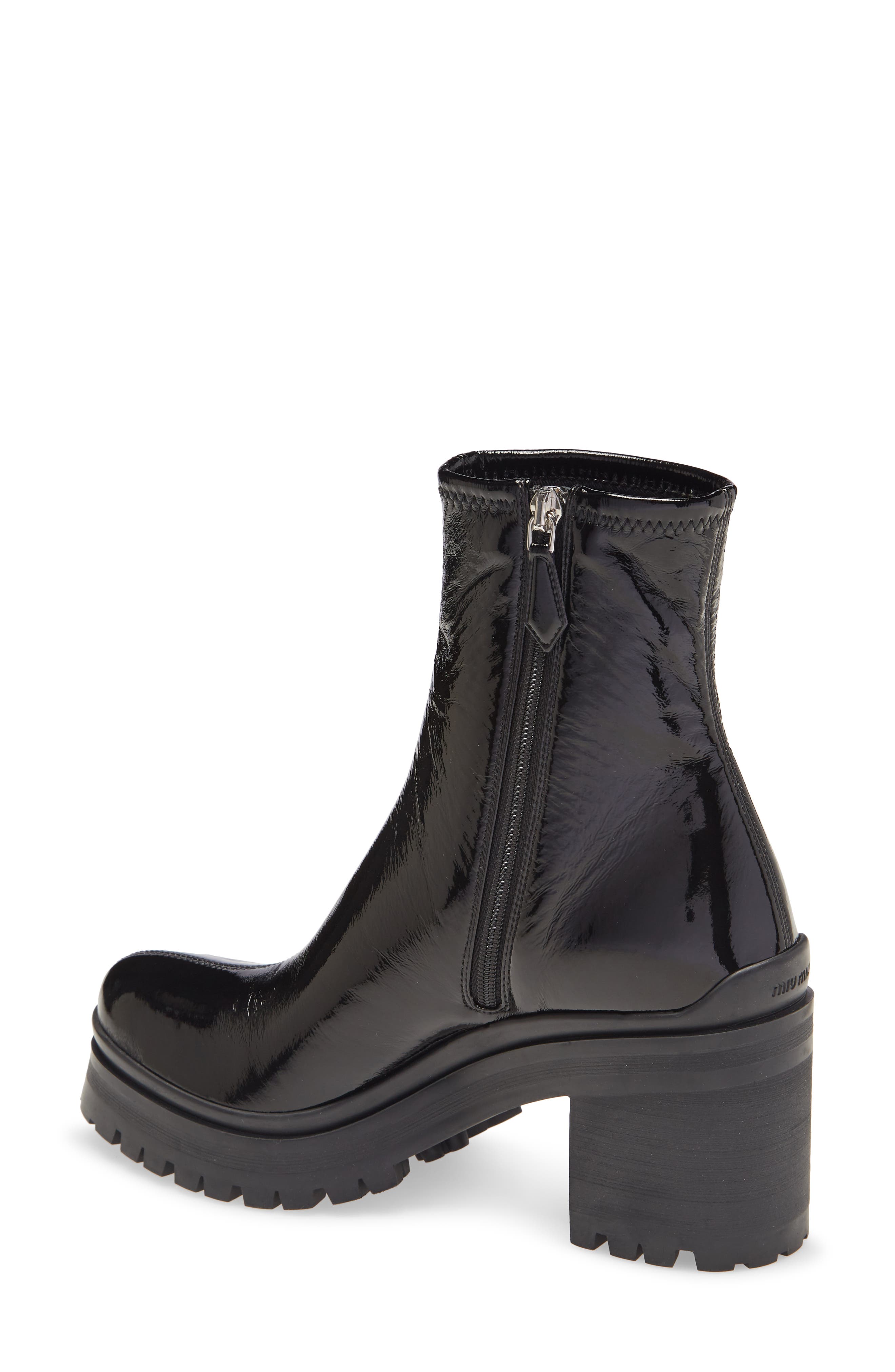 Miu Miu Round Toe Bootie, Alternate, color, 