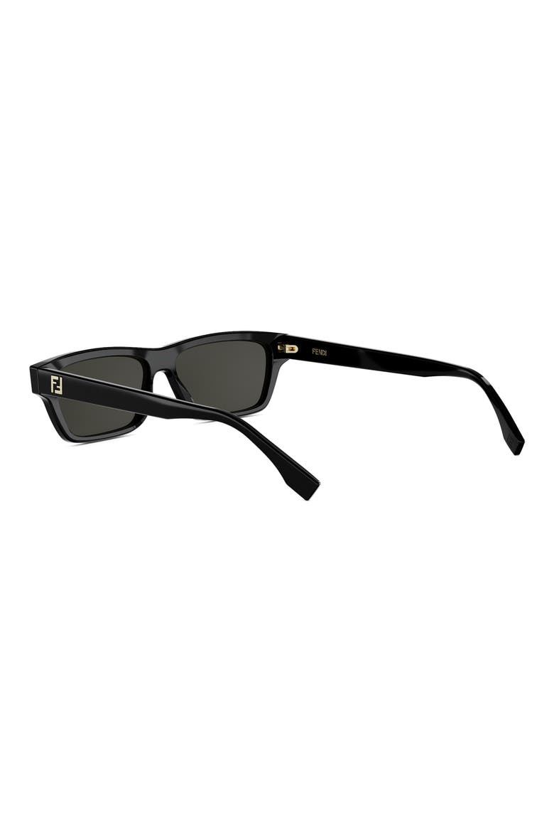 FF Squared 55mm Cat Eye Sunglasses, Alternate, color, SHINY BLACK / SMOKE