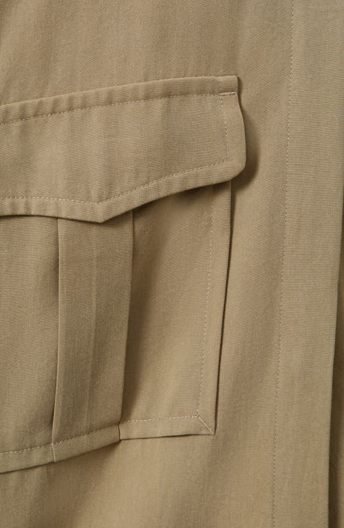 Reiss Khaki Lyocell Button-through Shirt In Khaki