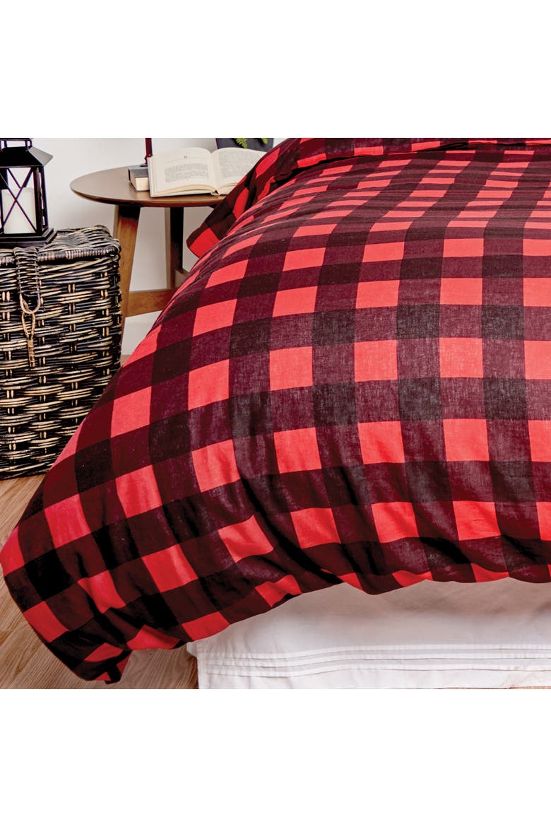 Buffalo Check Duvet, Alternate, color, Red