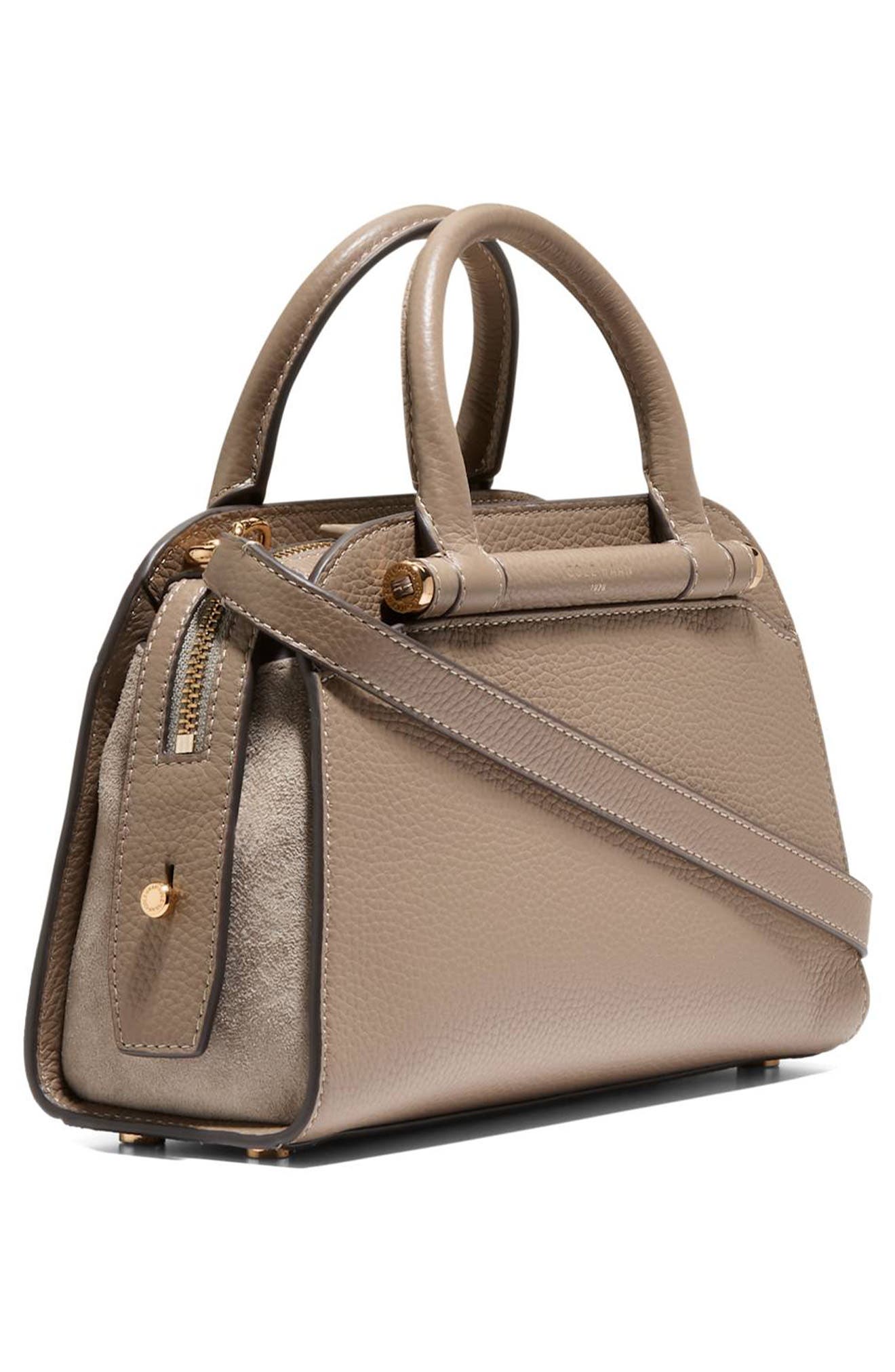 Cole Haan Small Catherine Leather Satchel, Alternate, color, Irish Coffee