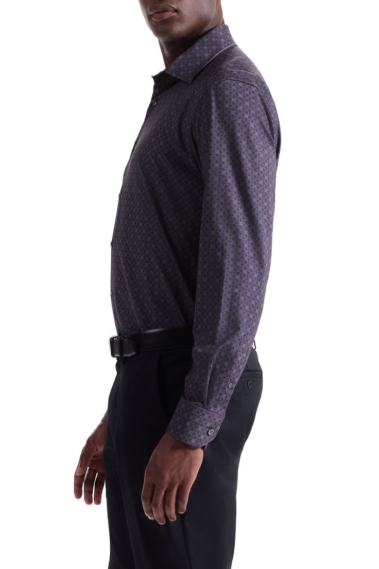 James OoohCotton® Print Button-Up Shirt, Alternate, color, ANTHRACITE