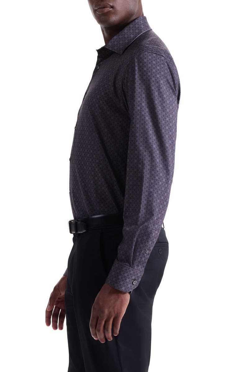 Bugatchi James OoohCotton<sup>®</sup> Print Button-Up Shirt, Alternate, color, Anthracite