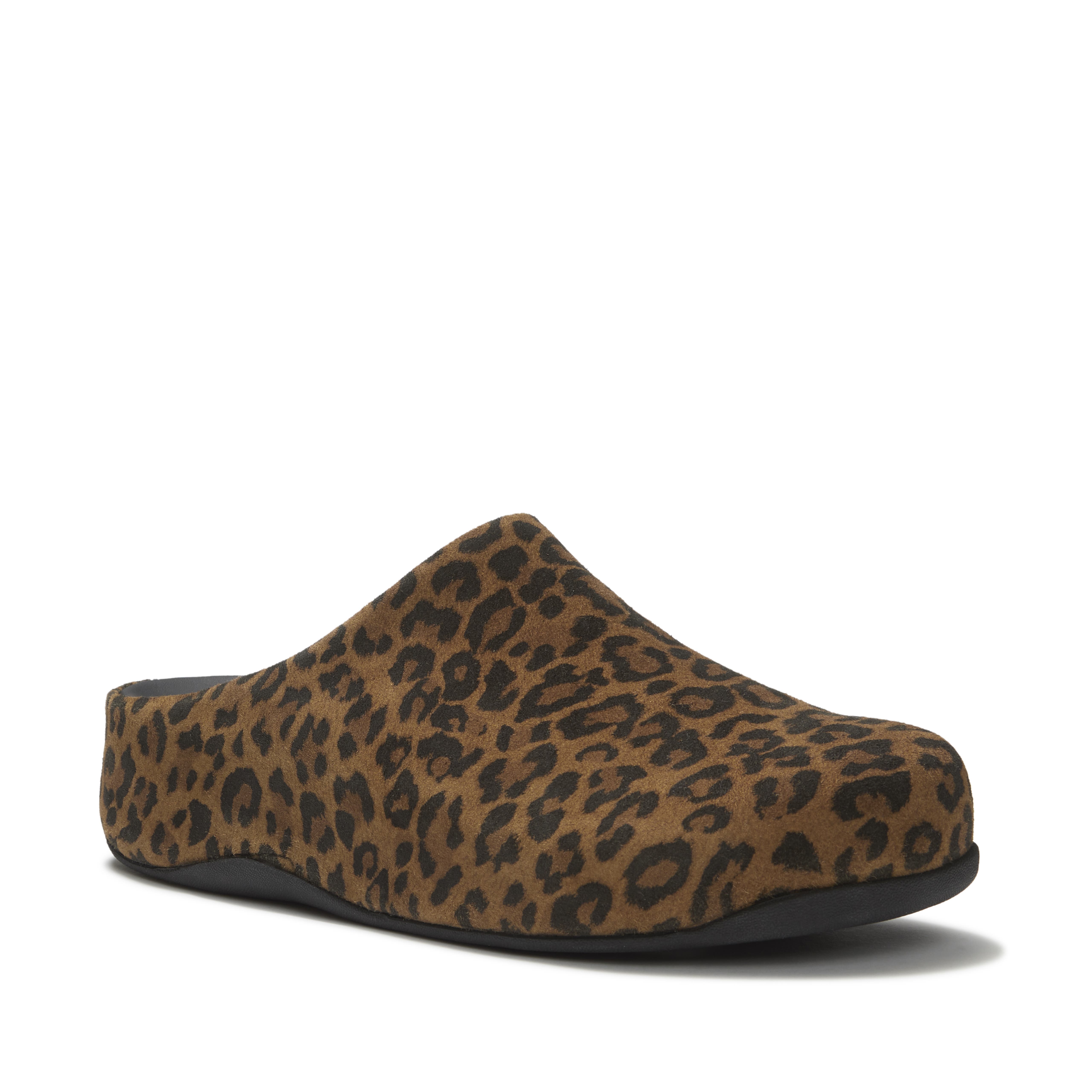 Shuv Suede Leopard Mules, Main, color, Tan/Black