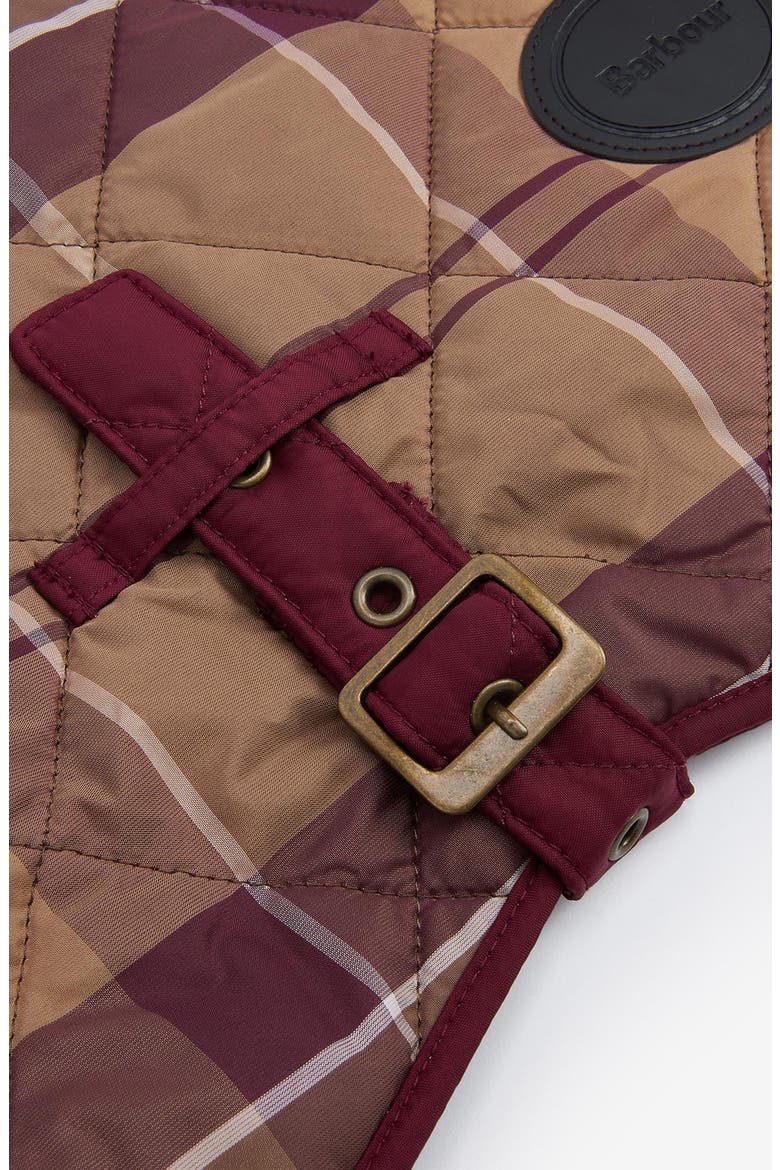 Quilted Tartan Dog Coat, Alternate, color, MUTED CABERNET