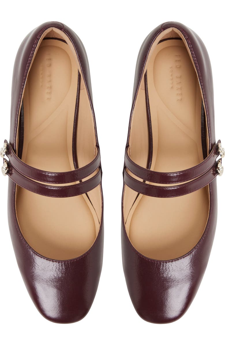Ted Baker London Maryam Mary Jane Flat, Alternate, color, Bordo