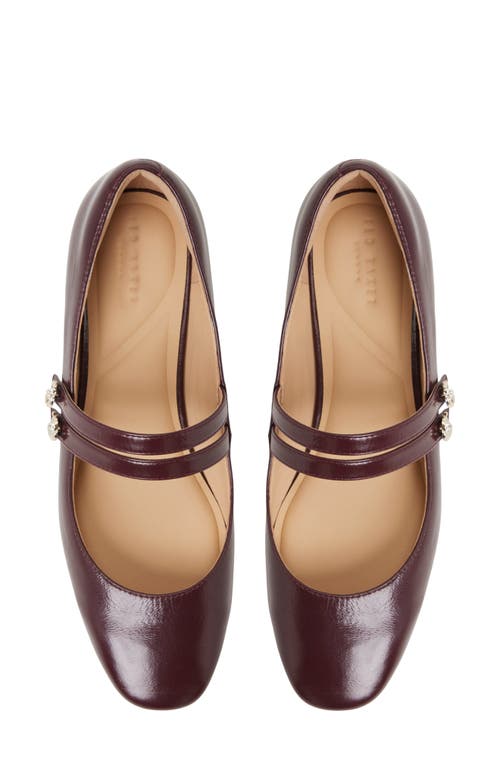 Ted Baker Maryam Mary Jane Flat In Burgundy