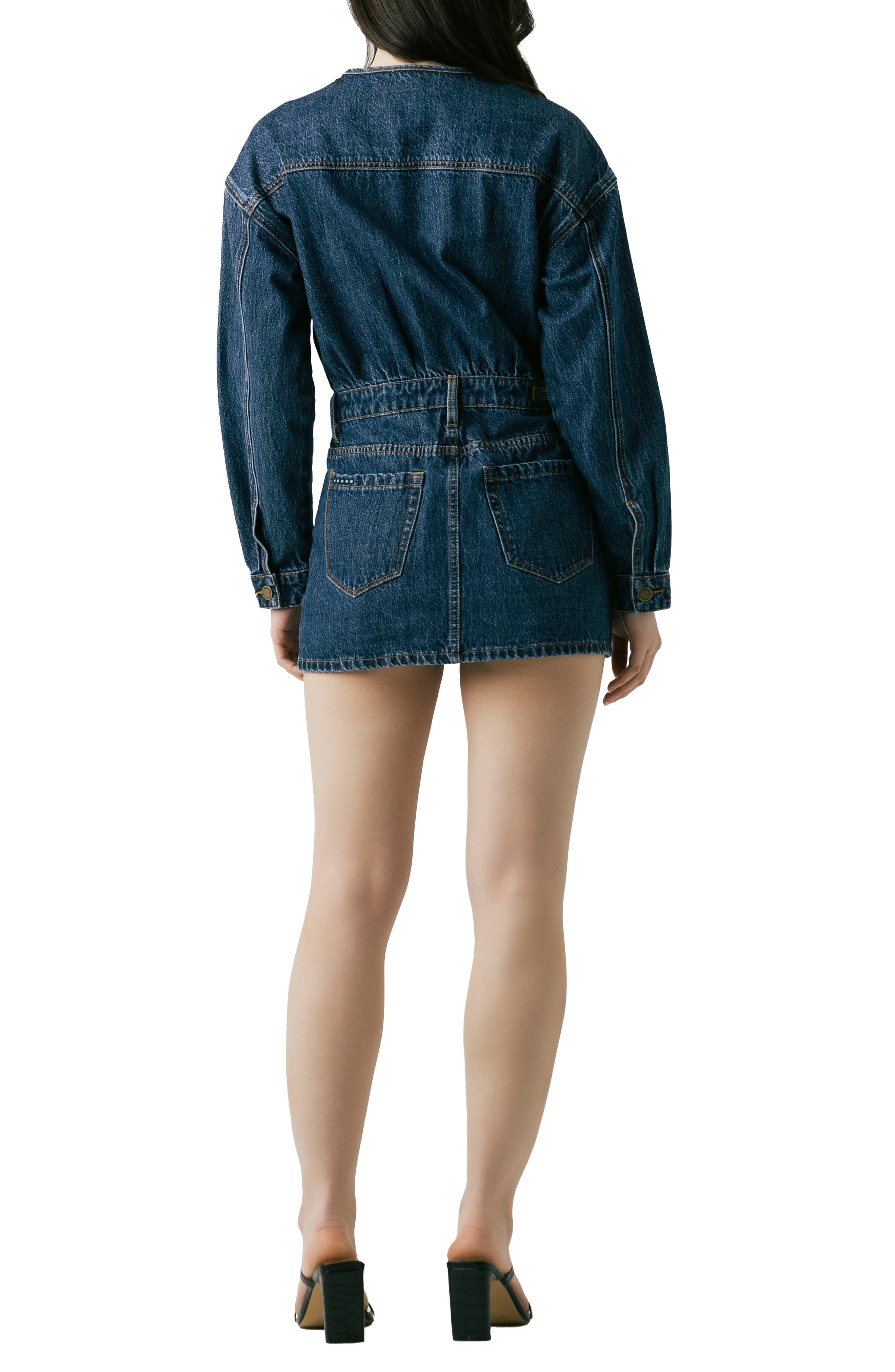 Long Sleeve Denim Minidress - image 2
