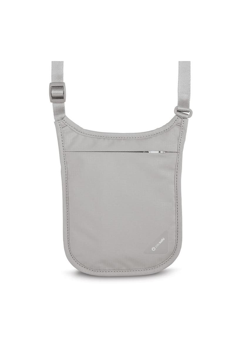 PACSAFE Coversafe V75 RFID Blocking Neck Pouch Neutral Grey, Main, color, Neutral Grey