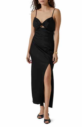 ASTR the Label Bow Sleeveless Satin Maxi Dress