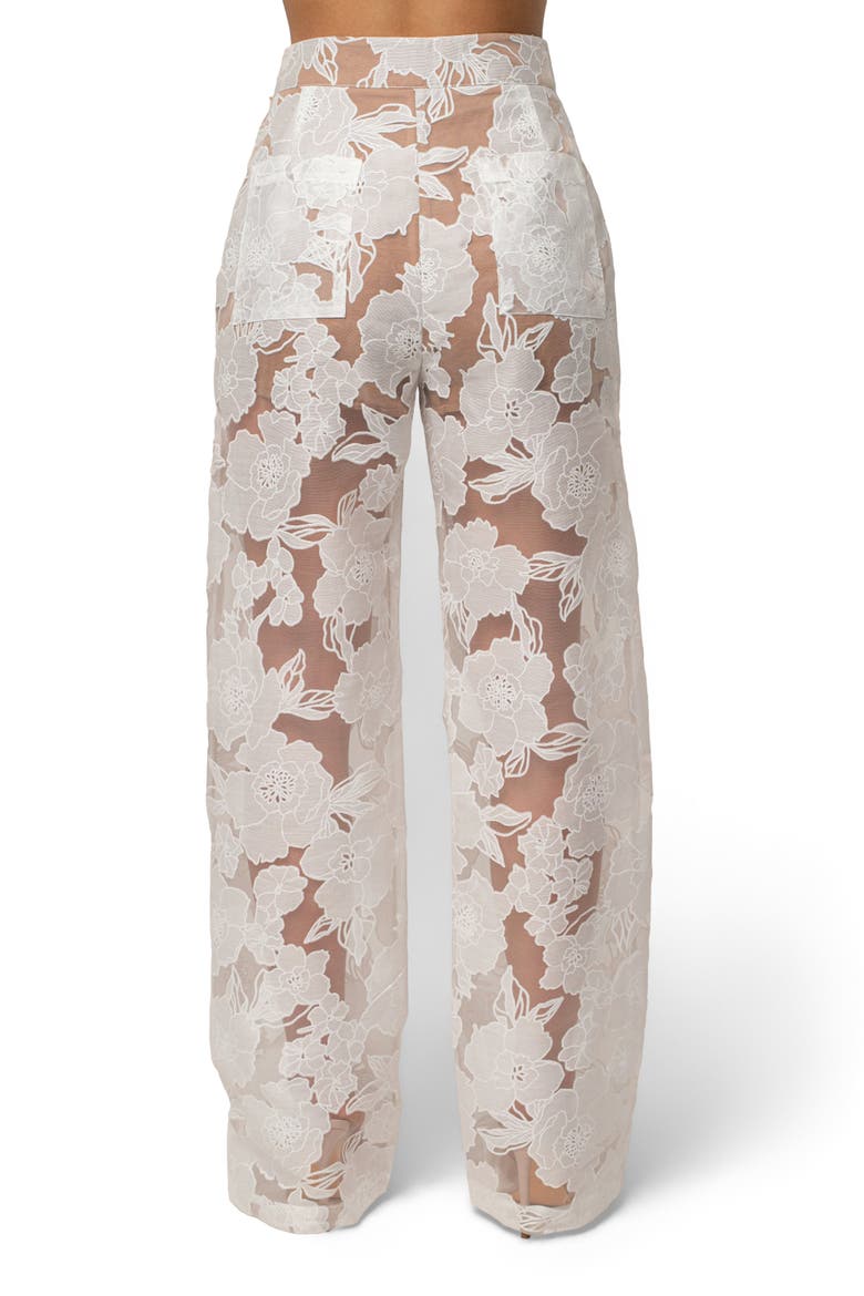 Organza Floral Pant, Alternate, color, Beige