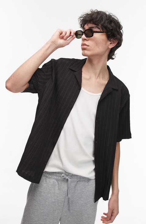 Oversize Plissé Camp Shirt