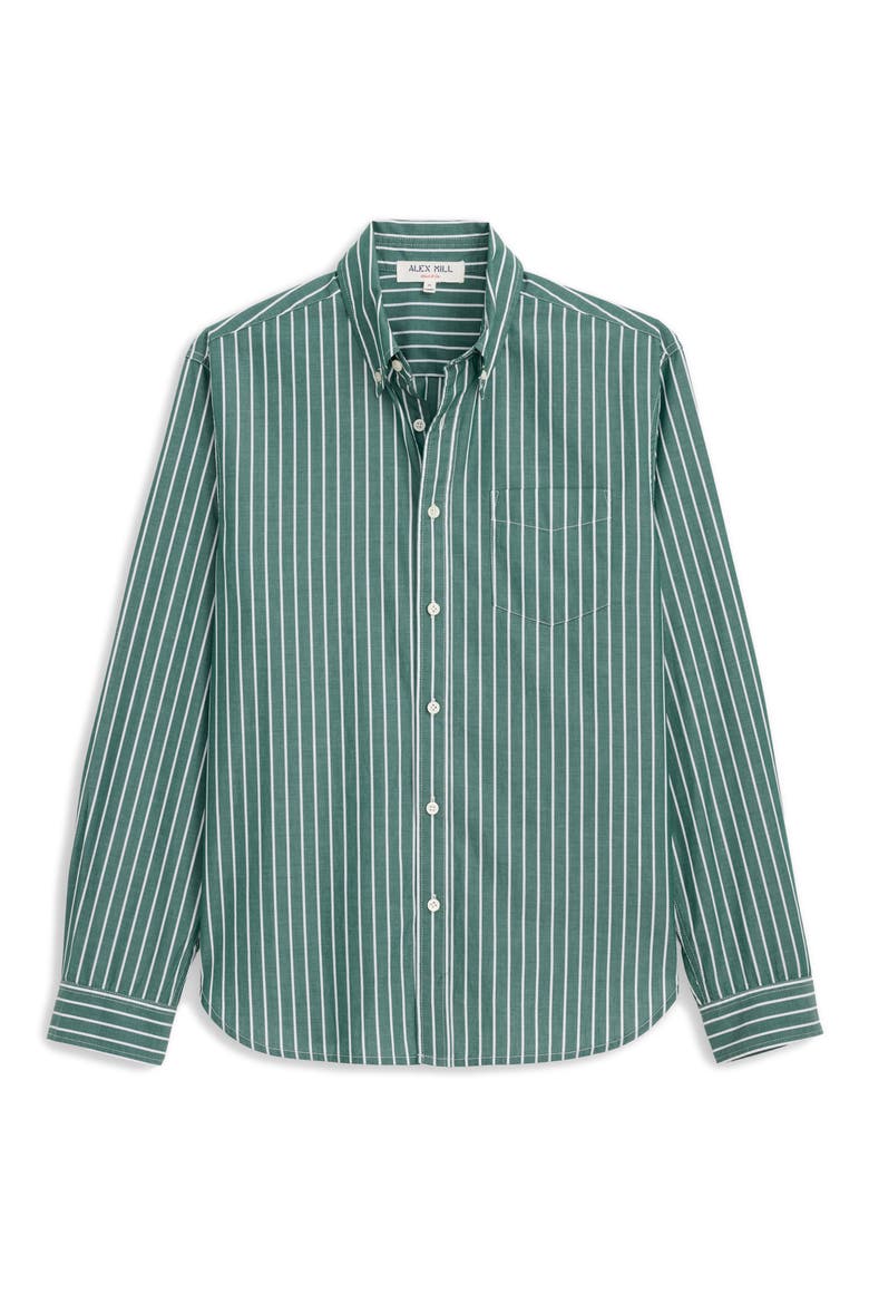 Mill Thing Stripe Button-Down Shirt, Alternate, color, CYPRESS / IVORY