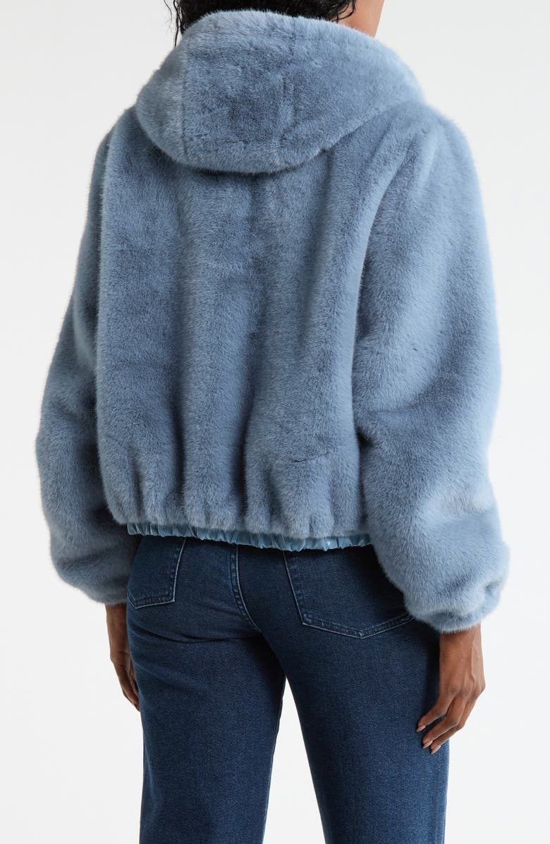 La Fiorentina Faux Fur Hoodie, Alternate, color, Light Blue