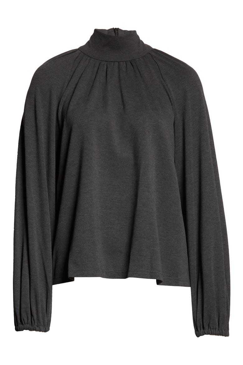 Long Sleeve Turtleneck Top, Alternate, color, CHARCOAL