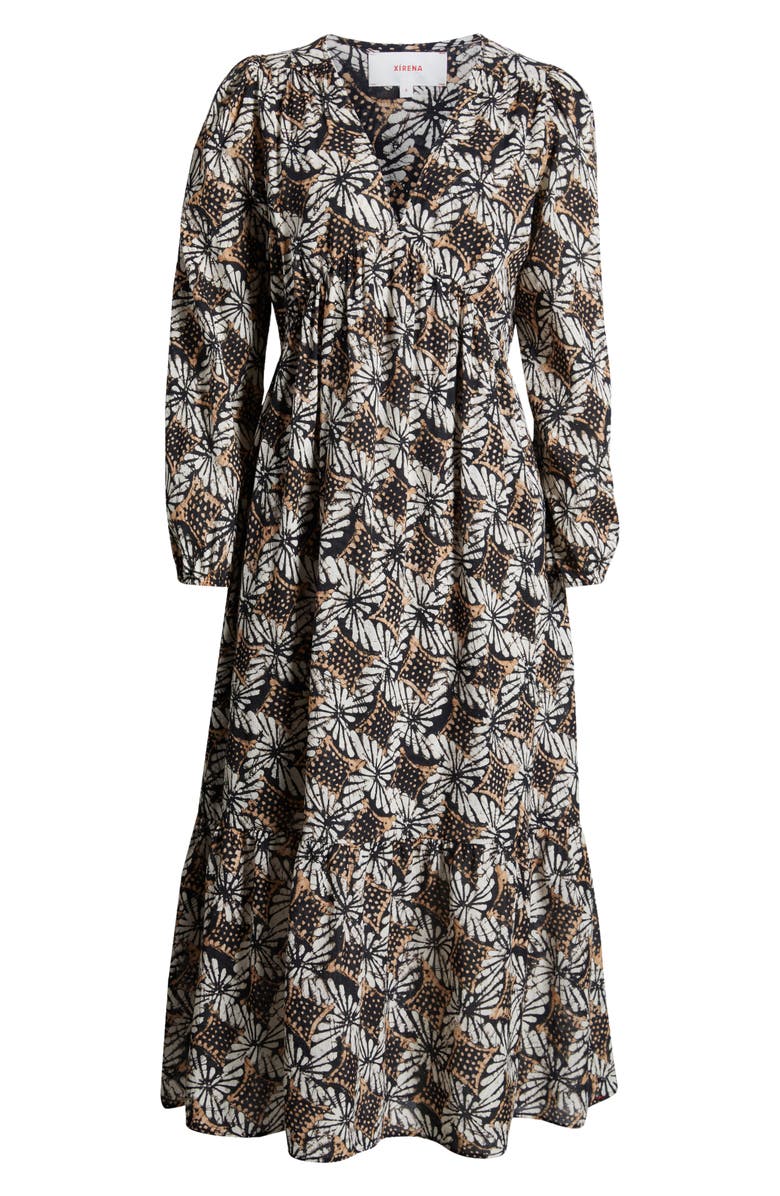 XÍRENA Ella Print Long Sleeve Midi Dress, Alternate, color, 