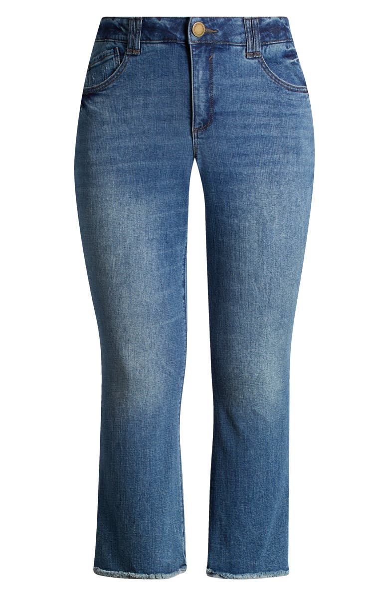 Wit & Wisdom Tatum 'Ab'Solution Frayed High Waist Ankle Bootcut Jeans, Alternate, color, Mid Blue Artisanal