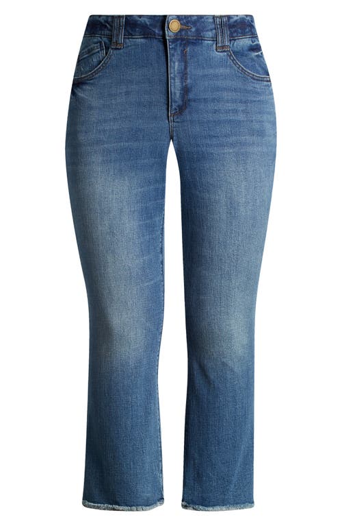 Wit & Wisdom Tatum 'ab'solution Frayed High Waist Ankle Bootcut Jeans In Mid Blue Artisanal