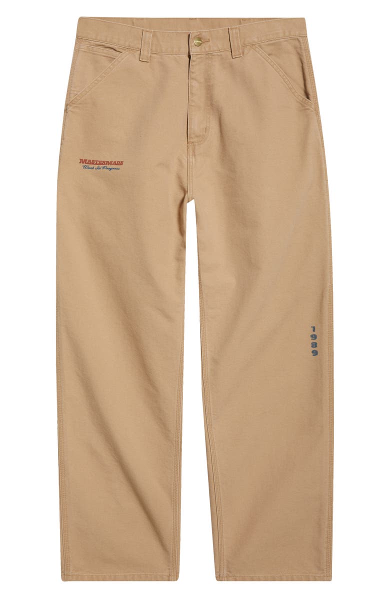 Carhartt Work In Progress OG Single Knit Loose Organic Cotton Canvas Pants, Alternate, color, Dusty H Brown