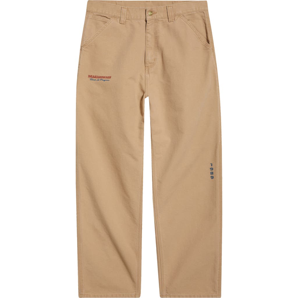Carhartt Work In Progress Og Single Knit Loose Organic Cotton Canvas Pants In Brown