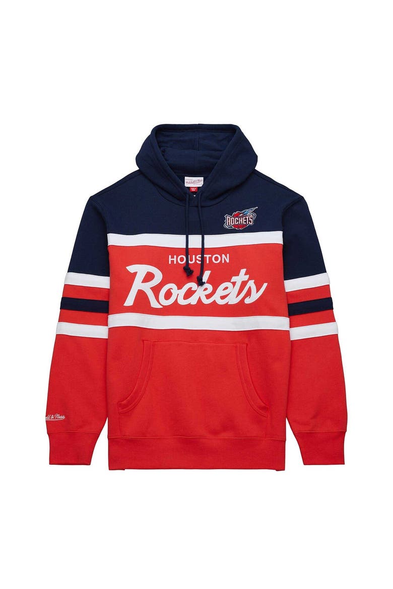 Men's Mitchell & Ness Red/Navy Houston Rockets Head Coach Pullover Hoodie, Alternate, color, Red
