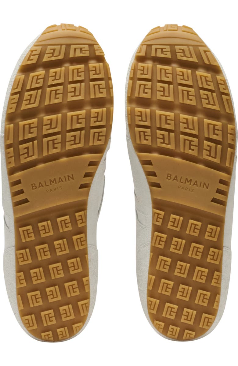 Balmain Racer 45 trainers in lambskin and suede, Alternate, color, White