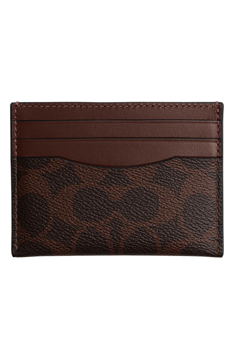 COACH Signature Card Case, Alternate, color, Maple