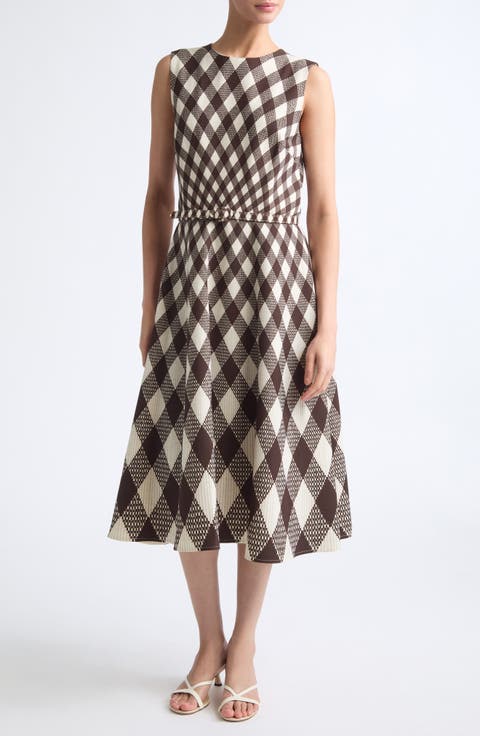 Argyle Dégradé Stretch Wool Dress