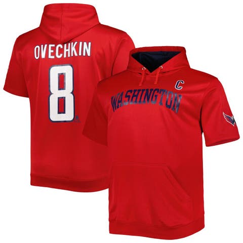 Men's Fanatics Branded Alexander Ovechkin Red Washington Capitals Big & Tall Captain Patch Name & Number Pullover Hoodie