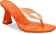 CHASE AND CHLOE Translucent Strap Block Heel Sandal