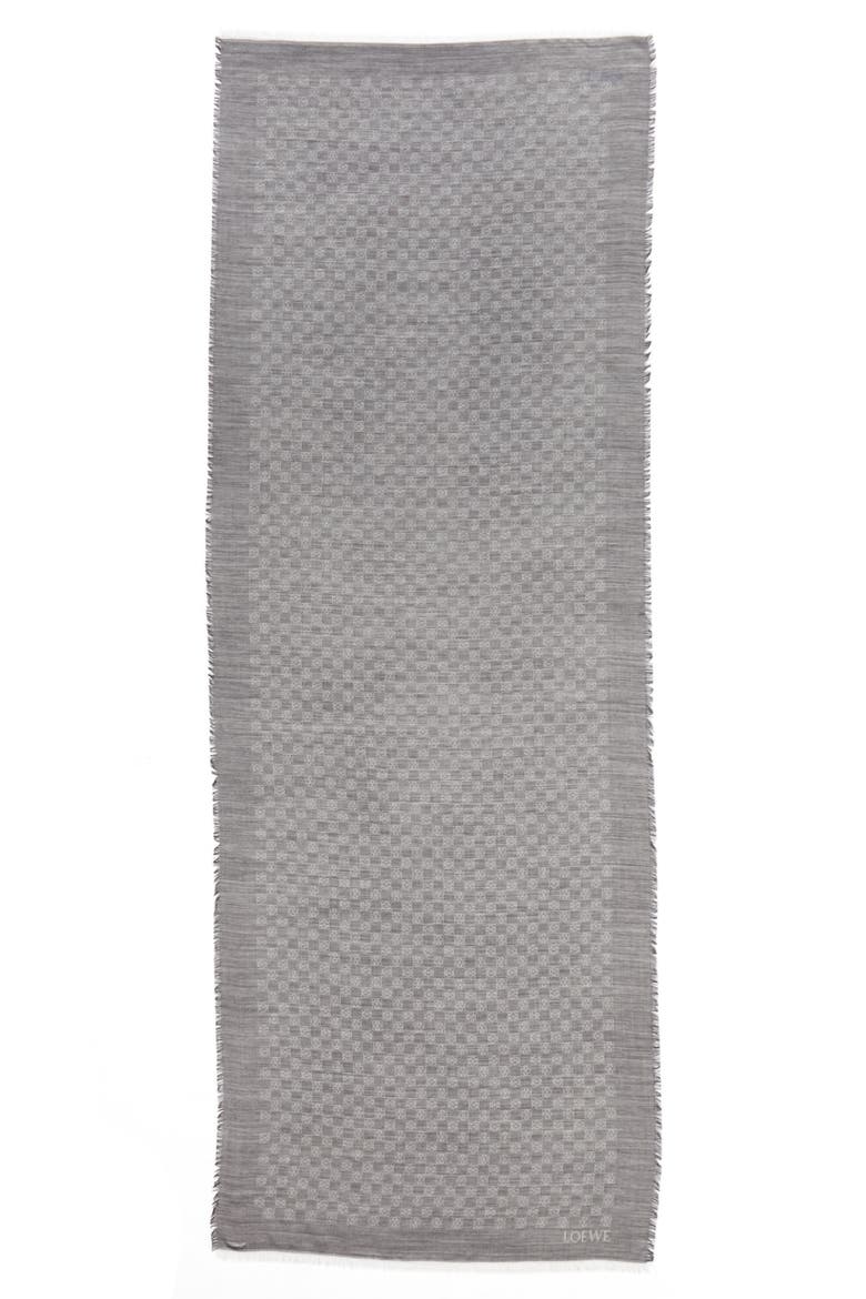 Monogram Wool & Silk Scarf, Main, color, GREY